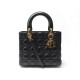 SAC A MAIN CHRISTIAN DIOR LADY PM BANDOULIERE EN CUIR CANNAGE NOIR PURSE 3500€