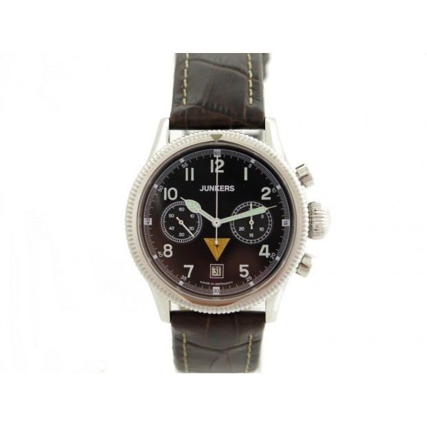 NEUF MONTRE JUNKERS 6524 MECANIQUE 42 MM CHRONOGRAPHE ACIER + BOITE WATCH 490€