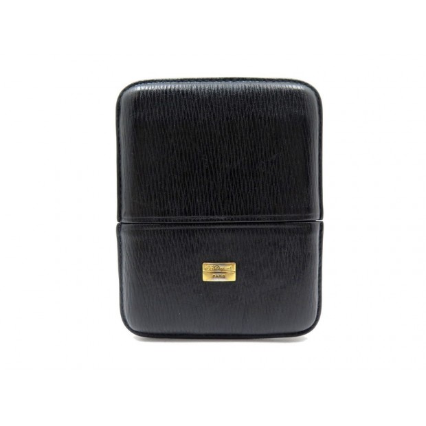 ETUI A CIGARILLOS ST DUPONT EN CUIR GRAINE NOIR BLACK LEATHER CASE 155€