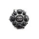 NEUF BROCHE CHANEL LOGO CC EN METAL ARGENTE & LAQUE NOIRE NEW BROOCH 860€