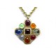 COLLIER BROCHE CHANEL CROIX GRIPOIX 60 CM DORE & PATE DE VERRE NECKLACE 950€