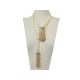 COLLIER CHANEL SAUTOIR 110 CM EN PERLES AVEC POMPONS DORES PEARLS NECKLACE 1590€