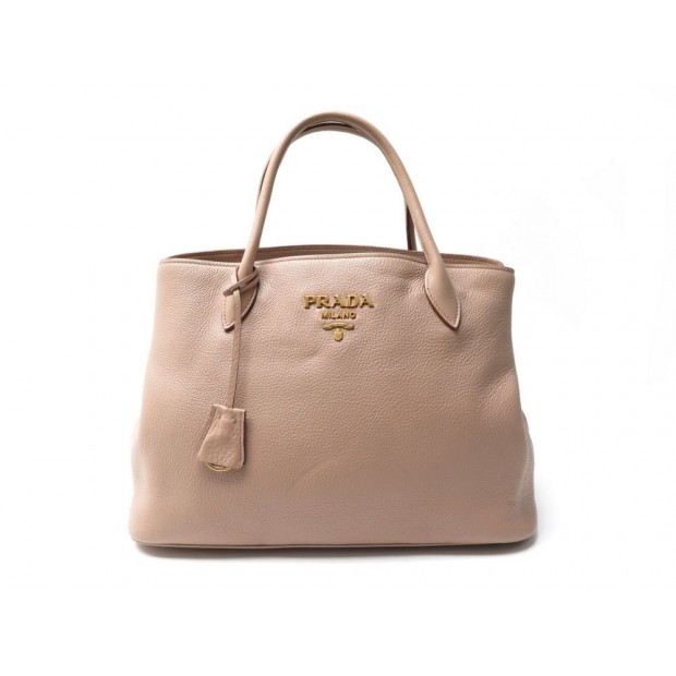 SAC A MAIN PRADA 2 WAY EN CUIR GRAINE BEIGE 35 CM LEATHER HAND BAG PURSE 1850€