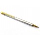 STYLO BILLE CARTIER SANTOS EN ACIER BROSSE ET PLAQUE OR STEEL BALLPOINT PEN 335€