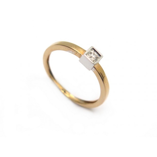 BAGUE TAILLE 48 EN OR ROSE 1.5 GR AVEC SOLITAIRE DIAMANT PINK GOLD DIAMOND RING