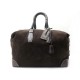 SAC DE VOYAGE A MAIN LOUIS VUITTON EN DAIM & CUIR AUTRUCHE MARRON TRAVEL HANDBAG