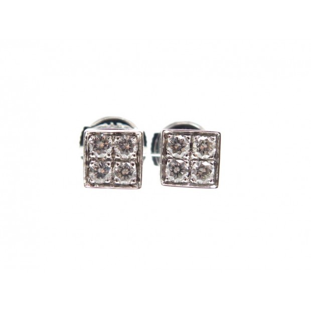 BOUCLE OREILLE BULGARI LUCEA OR BLANC ET DIAMANTS