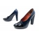 CHAUSSURES LOUIS VUITTON DELFT CATHARINA 38.5 ESCARPINS CUIR BLEU NOIR PUMP 650€