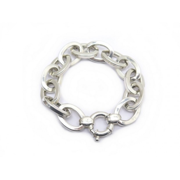 BRACELET GROSSES MAILLES T 19 CM EN ARGENT MASSIF 37.8 GR SILVER STERLING