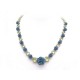 COLLIER PRADA ROSES BLEUES ET PIERRES 51 CM METAL ARGENTE + BOITE NECKLACE 505€