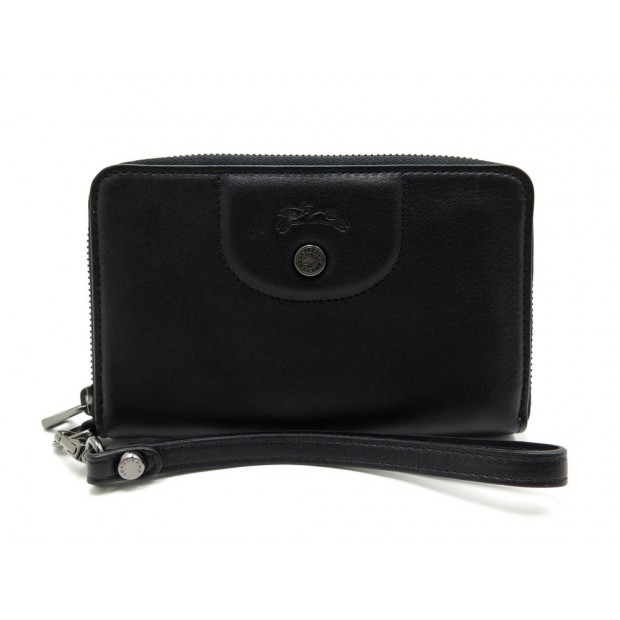 NEUF PORTEFEUILLE LONGCHAMP LA VOYAGEUSE EN CUIR NOIR PORTE MONNAIE WALLET 200€