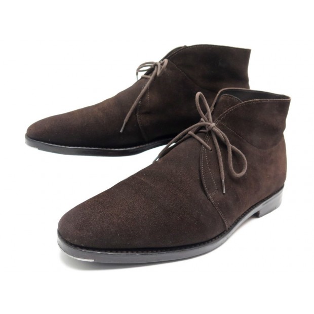 CHAUSSURES JOHN LOBB ROMSEY 7.5 41.5 BOTTINES EN DAIM MARRON SUEDE SHOES 1095€