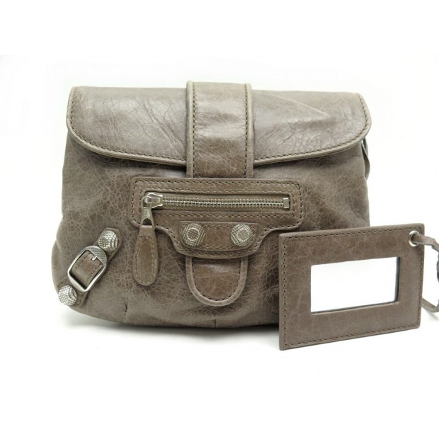 POCHETTE BALENCIAGA 224904 EN CUIR TAUPE + BOITE LEATHER WALLET POUCH 485€