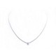 NEUF COLLIER 45 CM EN OR BLANC 18K ET DIAMANT SOLITAIRE 0.38 CT NECKLACE 2000€