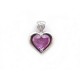 PENDENTIF OR BLANC COEUR SAPHIR