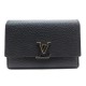 NEUF PORTEFEUILLE LOUIS VUITTON COMPACT CAPUCINES M62157 CUIR GRAINE NOIR 600€