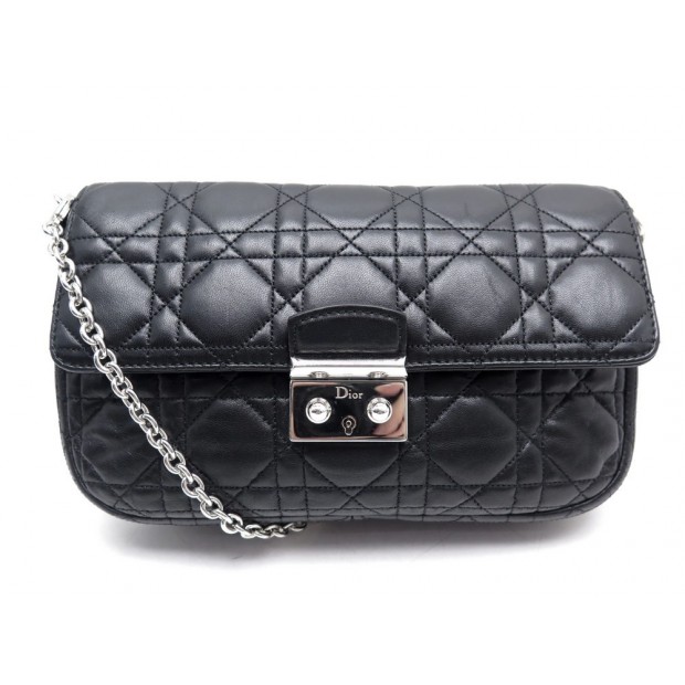 SAC A MAIN CHRISTIAN DIOR S0231PGAI MISS PROMENADE CUIR CANNAGE NOIR BAG 1350€