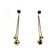 BOUCLES D'OREILLES MISE EN DIOR PENDANTES NOIR METAL DORE + ECRIN EARRINGS 390€