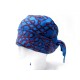 CHAPEAU HERMES BANDEAU EN SOIE BLEU MOTIFS ROUGE COUVRE TETE BLUE SILK HAT 350€
