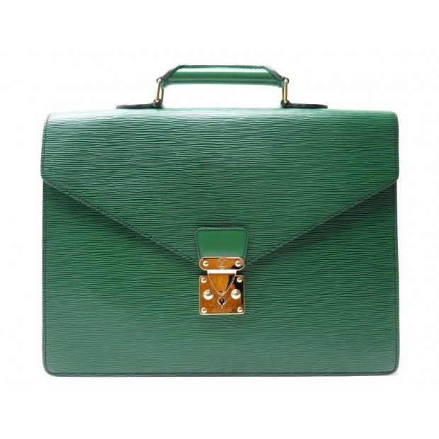 SACOCHE LOUIS VUITTON ROBUSTO 2 SOUFFLET EN CUIR EPI VERT LEATHER HAND BAG 3900€