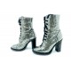 BOTTINES A TALONS UGG COLLECTION 8 39 EN CUIR FACON CROCO ARGENTE BOOTS 790€