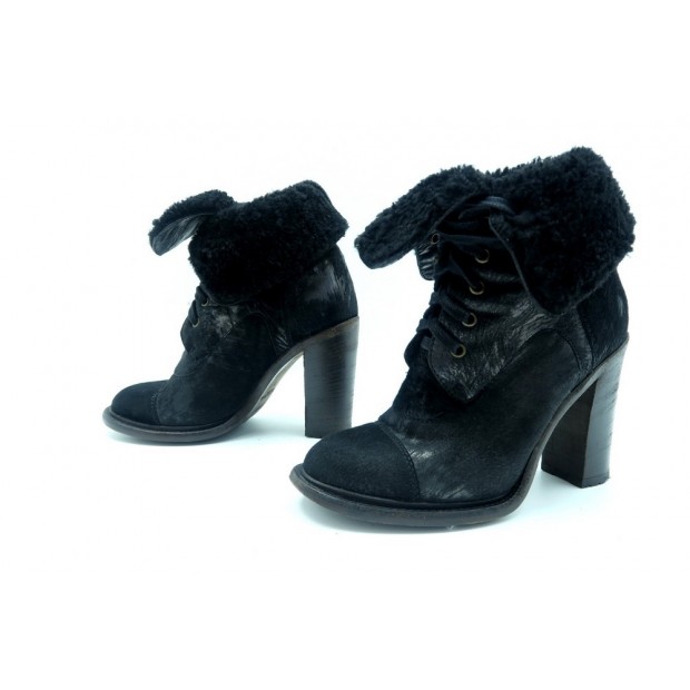 BOTTINES A LACETS FOURREES UGG COLLECTION 7 38 EN CRIN DE POULAIN LOW BOOTS 790€