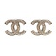 BOUCLES D'OREILLES CHANEL PUCES LOGO CC MOTIF CHAINE METAL DORE EARRINGS 390€