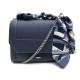 NEUF SAC A MAIN LANCEL NINON MM CUIR BLEU BANDOULIERE + BANDEAU EN SOIE BAG 675€