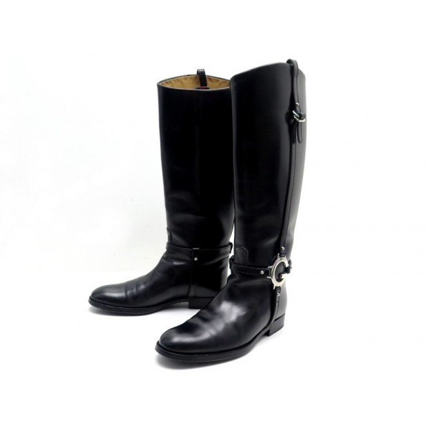 CHAUSSURES BOTTES GUCCI CUIR NOIR 36IT 