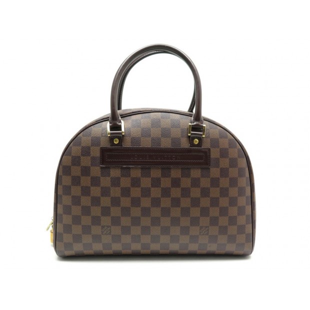 SAC A MAIN LOUIS VUITTON NOLITA EN TOILE DAMIER EBENE BROWN CANVAS HANDBAG 1080€