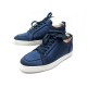 CHAUSSURES CHRISTIAN LOUBOUTIN RANTULOW 41.5 BASKETS EN SATIN BLEU SNEAKERS 595€