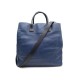 SAC A MAIN PRADA GRAND CABAS EN CUIR GRAINE BLEU NOIR BANDOULIERE TOTE BAG 1300€