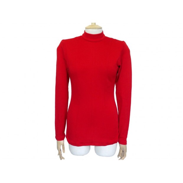 PULL YVES SAINT LAURENT JERSEY RACINE T 38 M COTON ROUGE RED COTTON SWEATER 850€