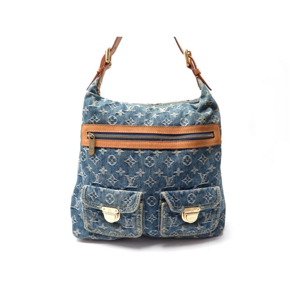 LOUIS VUITTON Denim Monogram Denim Baggy GM Bag.