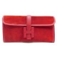 POCHETTE HERMES JIGE ELAN 29 EN CUIR VEAU DOBLIS ROUGE SUEDE LEATHER POUCH 2550€