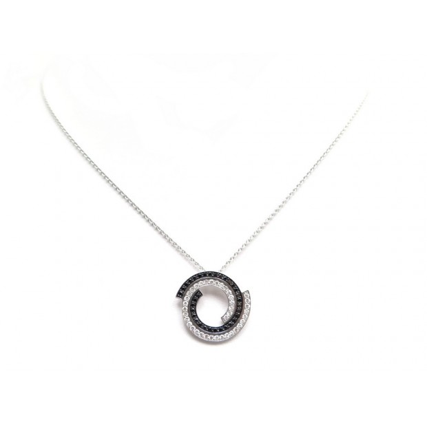 COLLIER DINH VAN SPIRALE PM 755112 OR BLANC ET DIAMANTS PENDENTIF NECKLACE 3350€