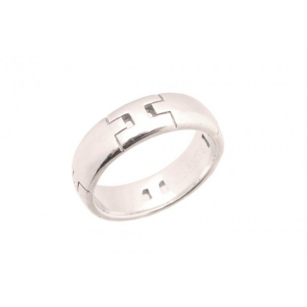 BAGUE HERMES ALLIANCE H T 51 EN OR BLANC 18K 6.6GR + ECRIN WHITE GOLD RING 1350€