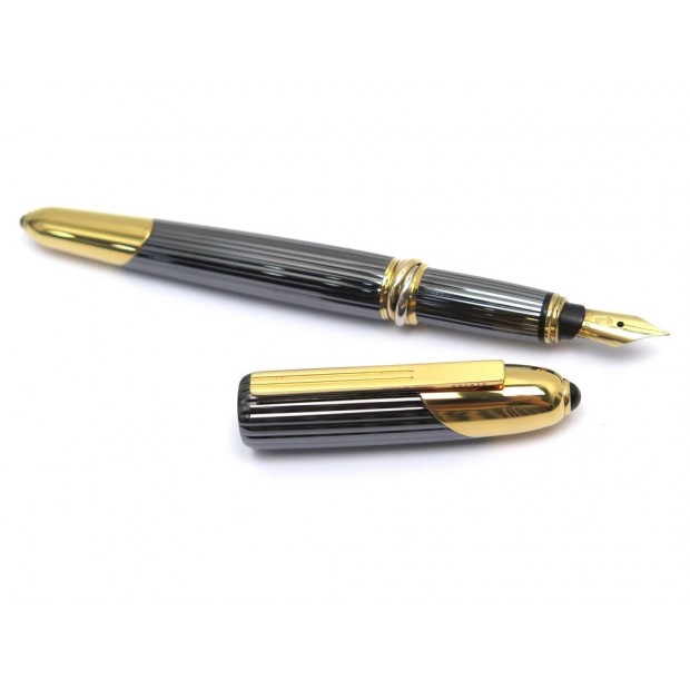 STYLO PLUME CARTIER COUGAR 1992 ST130004 TITANE & OR TITANIUM FOUNTAIN PEN 900€