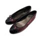 CHAUSSURES CHANEL BALLERINES 37.5 G02819 CUIR PYTHON ROUGE + BOITE SHOES 1330€