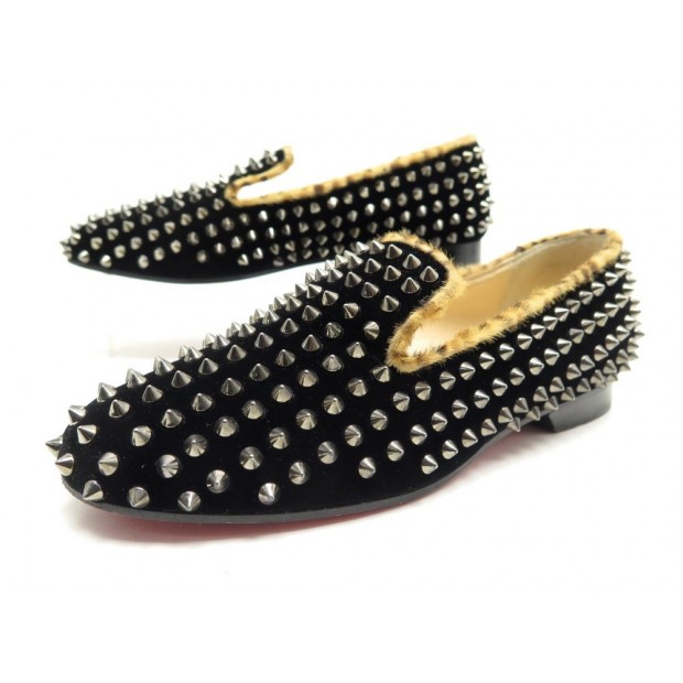 CHAUSSURES CHRISTIAN LOUBOUTIN 37 ROLLERBOY SPIKE SMOKING SLIPPER LOAFERS 1340€