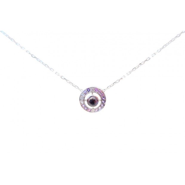 COLLIER PENDENTIF BOUCHERON AVA OR BLANC 750 AMETHYSTE DIAMANTS SAPHIRE 4860€