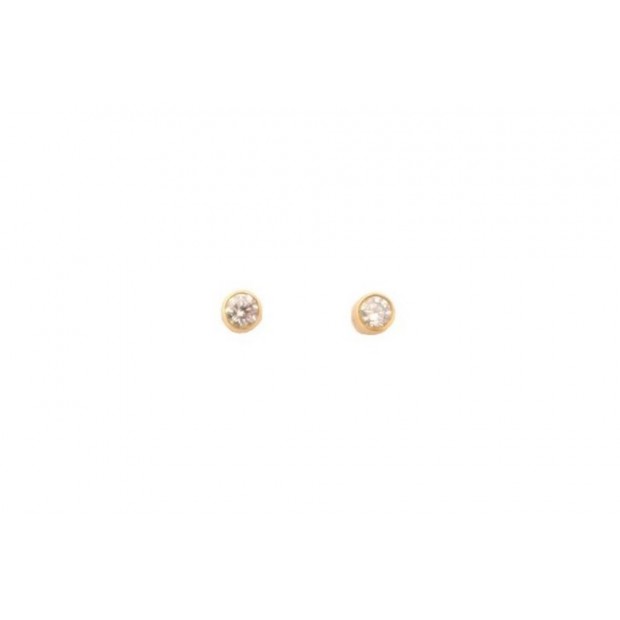 PAIRE DE BOUCLES D'OREILLES VANRYCKE ONE DIAMANT OR ROSE 18K GOLD EARRINGS 720€