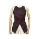 NEUS VESTE HERMES CORSET SANS MANCHES 36 S EN LIN MARRON HAUT JACKET TOP 2000€