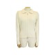 PULL YVES SAINT LAURENT GILET ZIP M 40 EN CACHEMIRE BEIGE CASHMERE SWEATER 1300€