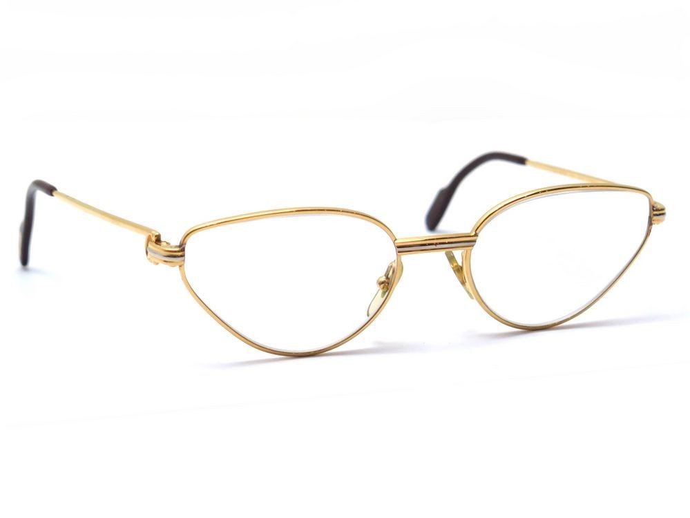 monture de lunettes cartier rivoli en metal dore