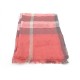 NEUF ECHARPE BURBERRY 39546301 FOULARD EN LIN TARTAN CHECK ROSE PINK SCARF 250€