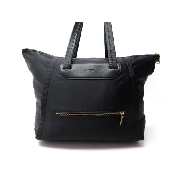 NEW SAC A MAIN LANCEL VOYAGE SOUPLE WEEKEND A06150 TOILE CUIR NOIR HAND BAG 345€