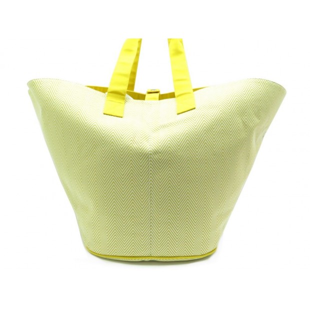 NEUF SAC CABAS DE PLAGE HERMES BAIN JAUNE 