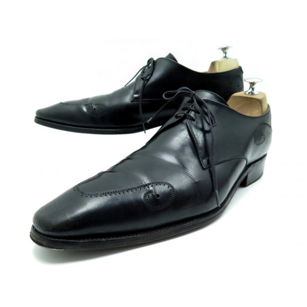 CHAUSSURES JM WESTON ARABESQUE 433 DERBY FLEURI 10C 44 CUIR NOIR + BOITE 790€