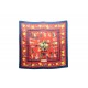 VINTAGE FOULARD HERMES LES JARDINIERS DU ROY 1967 CARRE EN SOIE ROUGE SCARF 350€